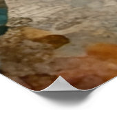 王冠の混合メディアコラージュの鳥 ポスター (角)