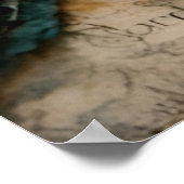 王冠の混合メディアコラージュの鳥 ポスター (角)