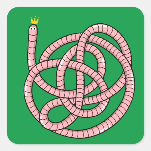 王冠の漫画の虫 スクエアシール (正面)