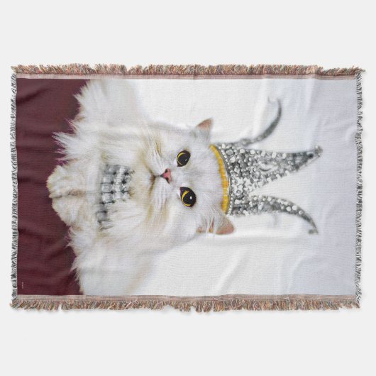 王冠の猫 スローブランケット (正面)