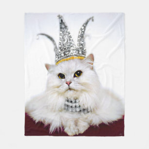 王冠の猫 フリースブランケット