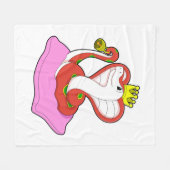 王冠の王としてのヘビ フリースブランケット (正面(横))