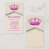 王冠の皇族のプリンセスまたは女王のテンプレートのV8のピンク 名刺 (正面/裏面)