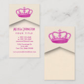王冠の皇族のプリンセスまたは女王のテンプレートのV8のピンク 名刺 (正面/裏面)