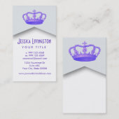 王冠の皇族のプリンセスまたは女王のテンプレートV2の紫色 名刺 (正面/裏面)