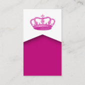 王冠の皇族のプリンセスまたは女王のテンプレートV9のピンク 名刺 (裏面)