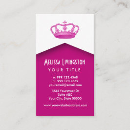 王冠の皇族のプリンセスまたは女王のテンプレートV9のピンク 名刺