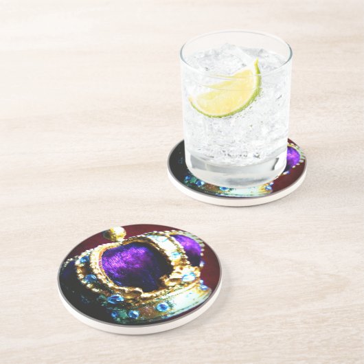 王冠の皇族の紫色のビロード コースター (側面)