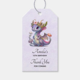 王冠の紫色のドラゴンエレガント ギフトタグ