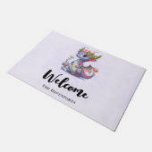 王冠の紫色のドラゴンエレガント ドアマット (アングル)