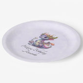 王冠の紫色のドラゴンエレガント ペーパープレート (アングル)