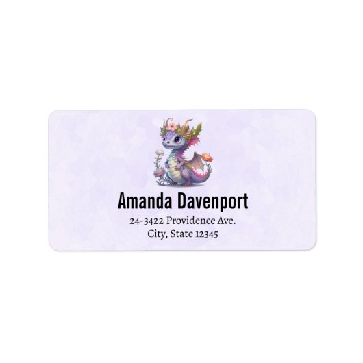 王冠の紫色のドラゴンエレガント ラベル (正面)