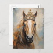 王冠の美しいおとぎ話の馬 ポストカード (正面/裏面)