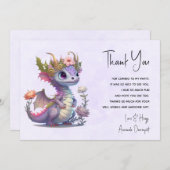 王冠の美しいエレガント竜 サンキューカード (正面/裏面)