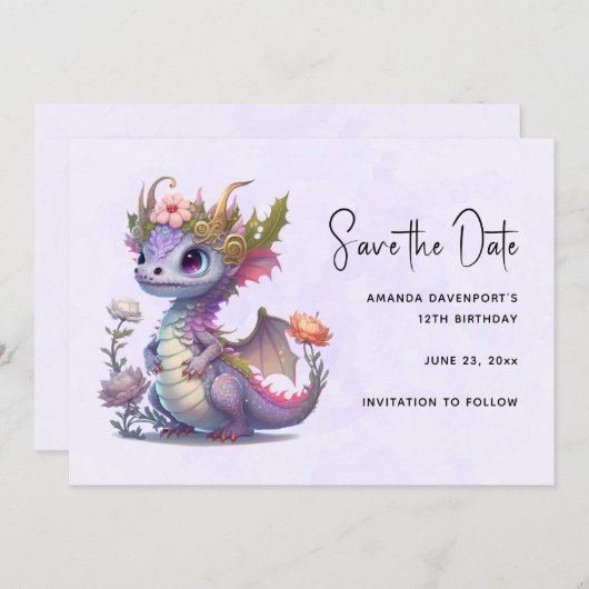 王冠の美しいエレガント竜 セーブザデート (正面/裏面)