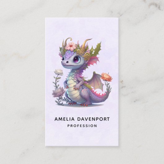 王冠の美しいエレガント竜 名刺 (正面)