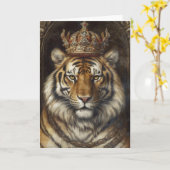 王冠の美しい虎のすべての行事 カード (黄色い花)