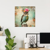 王冠の美しい鳥 ポスター (ホームオフィス)