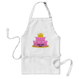 王冠の誕生日のピンクのケーキ スタンダードエプロン