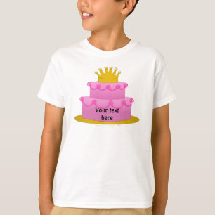 王冠の誕生日のピンクのケーキ Tシャツ