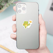 王冠はいらない!カエルステッカー シール (スマートフォン)