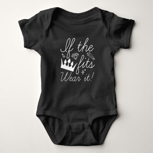 王冠もしが当たる。衣服だ！ ベビーボディスーツ (正面)
