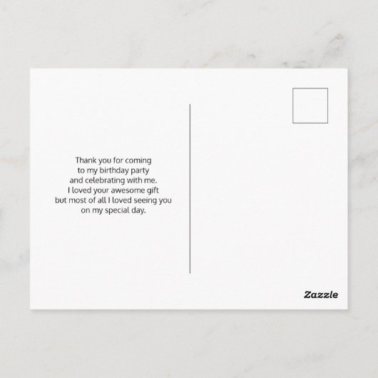 王冠をかぶったかわいいラマありがとう ポストカード (裏面)