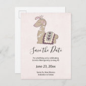 王冠をかぶったかわいいラマ|過去記事 インビテーションポストカード (正面/裏面)