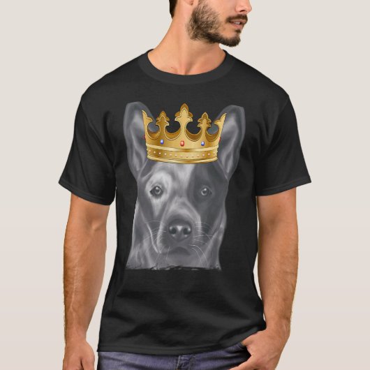 王冠をかぶったオーストラリアの家畜犬 Tシャツ (正面)