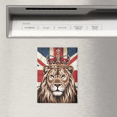 王冠をかぶったライオン イギリスの旗 マグネット (インサイチュ (食洗機))