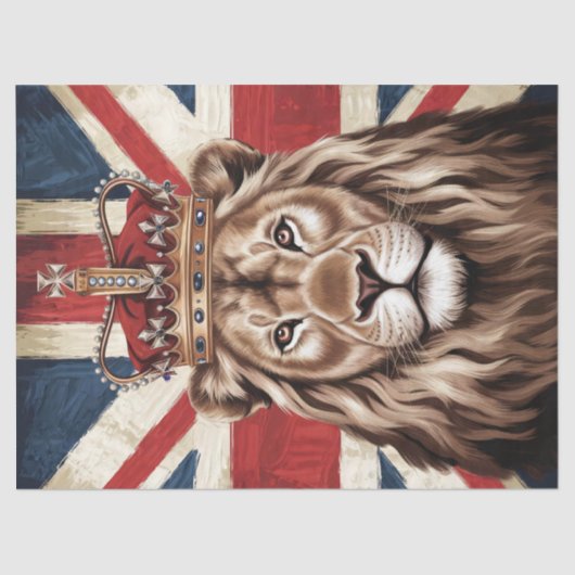 王冠をかぶったライオン、イギリス国旗の切り離し 薄葉紙 (正面)