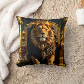 王冠をかぶったライオン クッション (ブランケット)