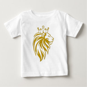 王冠をかぶったライオン - ゴールド スタイル 2 ベビーTシャツ