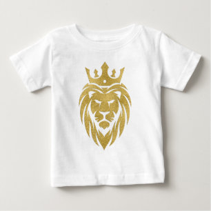 王冠をかぶったライオン - ゴールド スタイル 3 ベビーTシャツ