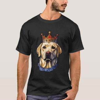 王冠をかぶったラブラドール・レトリーバー ラブラドールは最高の犬種 Tシャツ