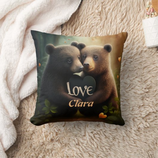 王冠をかぶった可愛い野生動物 クッション (ブランケット)