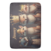 王冠をかぶった可愛い野生動物 バスマット (正面縦)