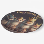 王冠をかぶった可愛い野生動物 ペーパープレート (アングル)