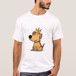 王冠をかぶった子犬 - かわいいキャラクターの犬の王様 Tシャツ