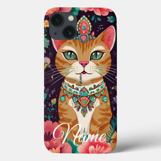 王冠をかぶった宝石の猫 Case-Mate iPhoneケース (裏面)