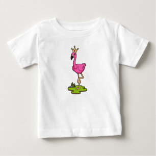 王冠を戴いたプリンセスのフラインゴ ベビーTシャツ