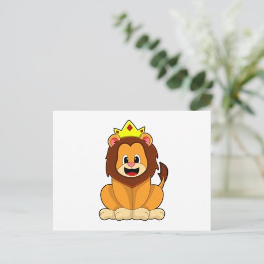 王冠を戴いたライオン ポストカード (スタンド正面)