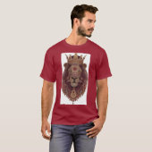 王冠を戴くライオンの芸術 Tシャツ (正面フル)