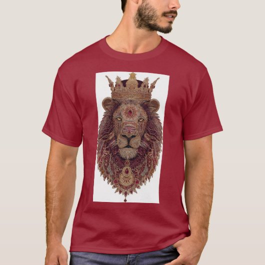 王冠を戴くライオンの芸術 Tシャツ (正面)