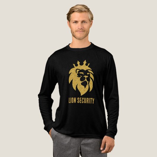 王冠を戴くライオン - ゴールド スタイル1 トライブレンドTシャツ (正面全体)