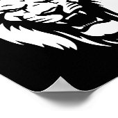 王冠を戴く燃え上がるライオン ポスター (角)