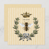 王冠を持つ女王バチはの縞で飾ります サンキューカード (正面/裏面)