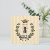 王冠を持つ女王バチはの縞で飾ります サンキューカード (スタンド正面)