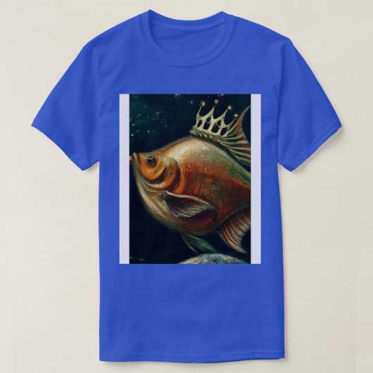 王冠を持つ魚1 Tシャツ (デザイン正面)