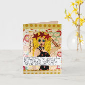 王冠を突き刺して思い出させる カード (黄色い花)